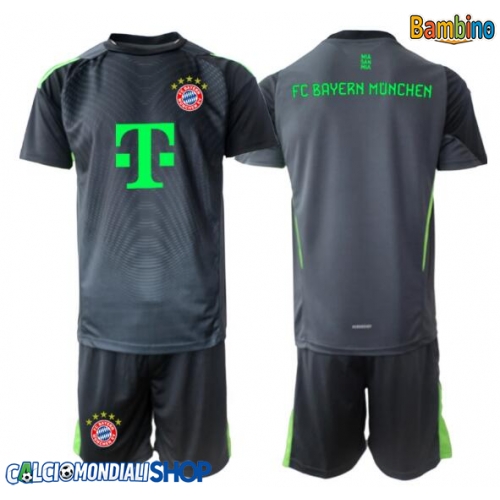 Maglie da calcio Bayern Munich Portiere Seconda Maglia Bambino 2025-26 Manica Corta + Pantaloni corti)